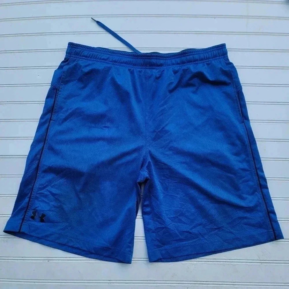 Under Armour HeatGear Athletic Shorts Men's Blue Drawstring Sz XL - Picture 1 of 9